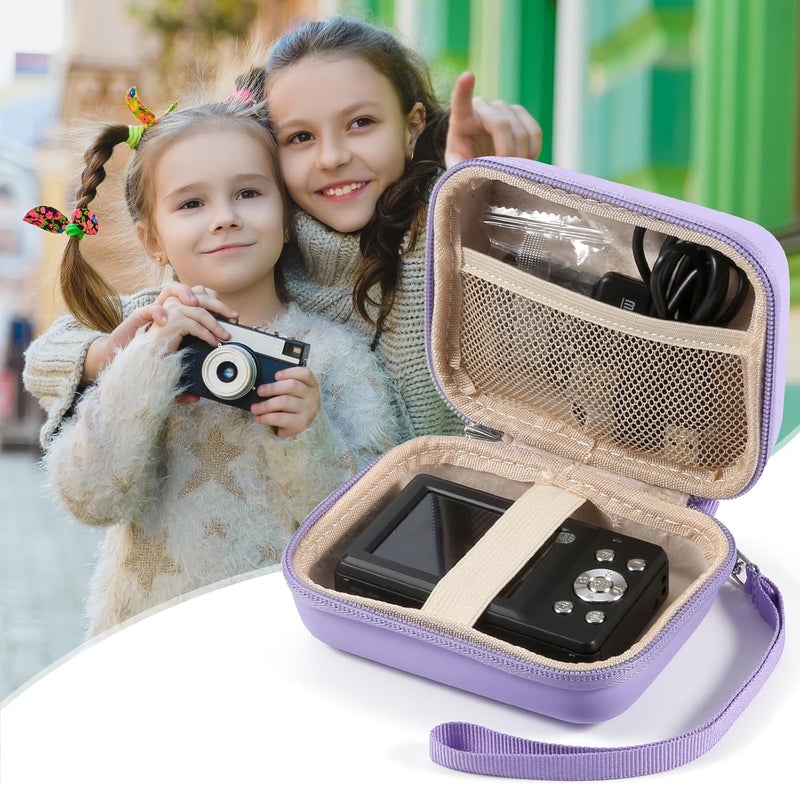 BLK8IGHT Digital Camera Case for AbergBest 21 Mega Pixels 2.7" LCD Rechargeable HD/Kodak Pixpro/Canon PowerShot ELPH 180/190/Sony DSCW800/DSCW830 Cameras, Travel Carrying Protective Case for Camera- Purple - Image 2